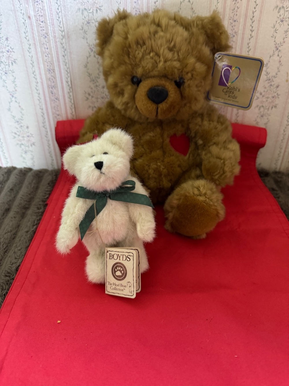 Boyds Collection Brown Teddy Bear with Cream Plush Companion - Heart Detail